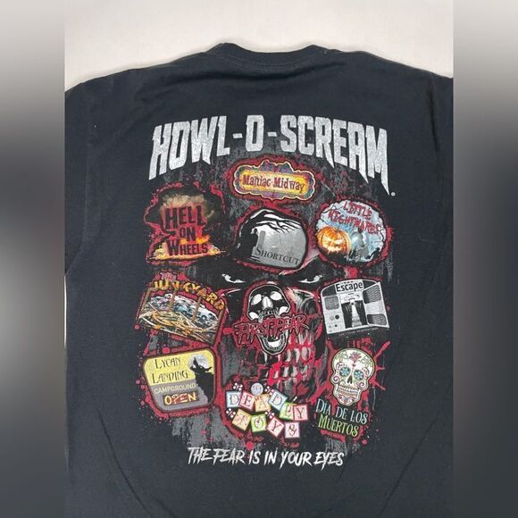 Busch Gardens Howl-O-Scream Graphic T-shirt Men Large Black Short Sleeve - Picture 2 of 6